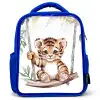 Tijger - Dier - Kinderen - Jungle Kinderrugzak - Blauw middel -3d
