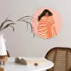Meisje - Deken - Gestreept - Oranje Wandcirkel kunststof plaat 5mm dik klein -sfeer4