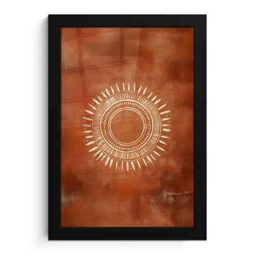 Abstract - Lijnen - Zonnestralen - Roodbruin fotolijst zwart zonder passe partout klein -3d