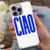 Ciao - Hoofdletters - Blauw - Minimalistisch Hoesje iPhone 16 Pro Max met koord klein -sfeer3
