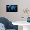 Wereldkaart - Waterstructuur - Blauw poster papier klein -sfeer3