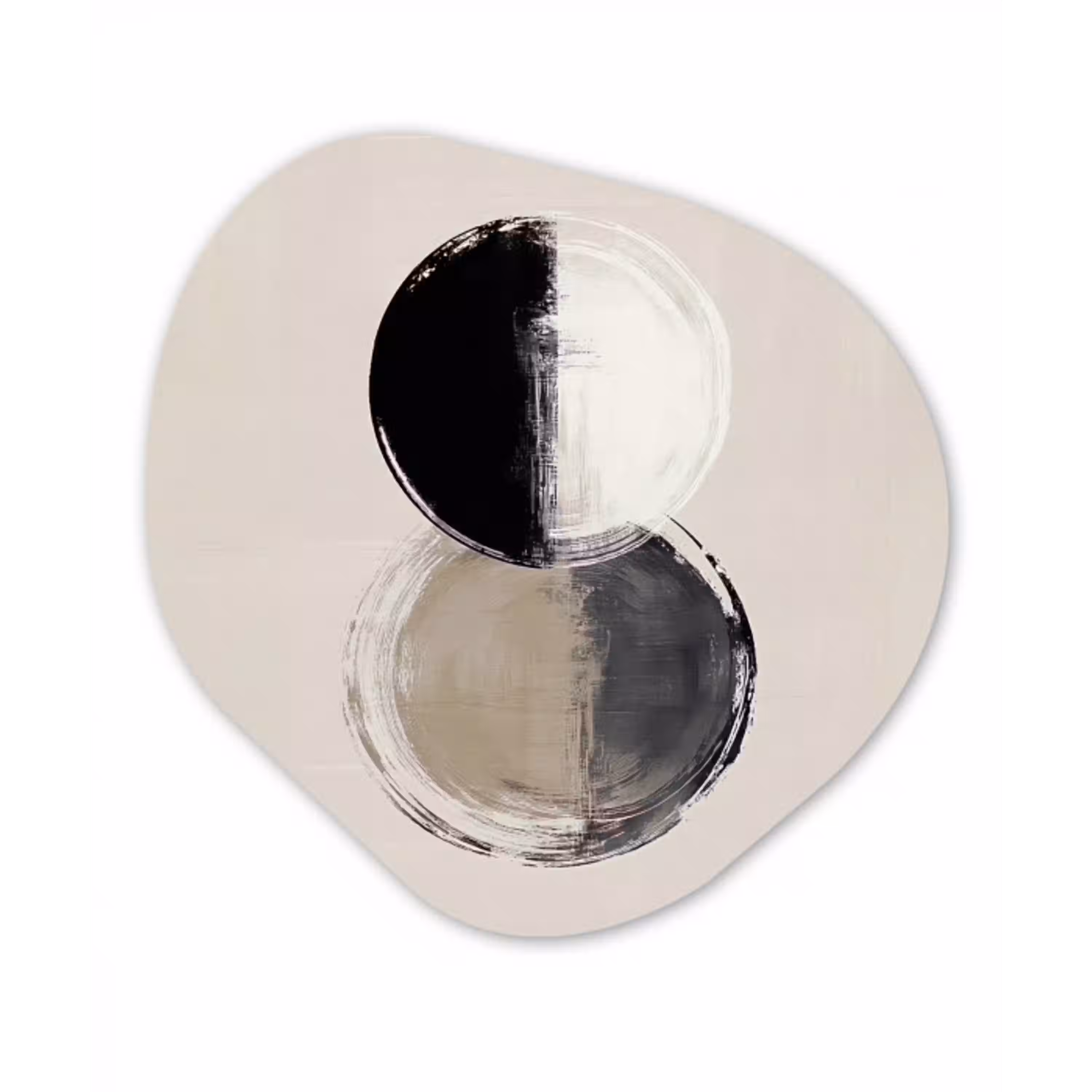 Cirkels - Strepen - Minimalistisch - Zwart Wandcirkel Organisch Forex 3mm klein -3d