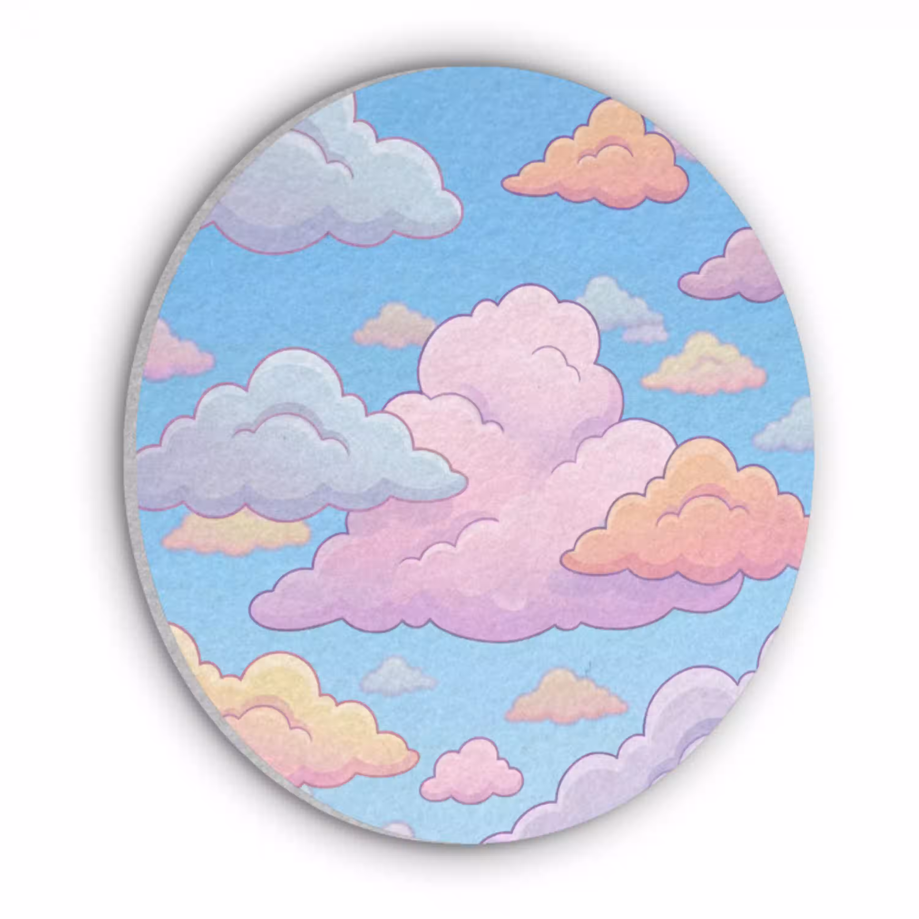 Wolk - Lucht - Natuur - Illustratie - Pastel Akoestische PET Vilt - Rond klein -3d