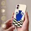 Vaas - Blauw - Geblokt - Modern Apple iPhone 16 klein -sfeer3_NL