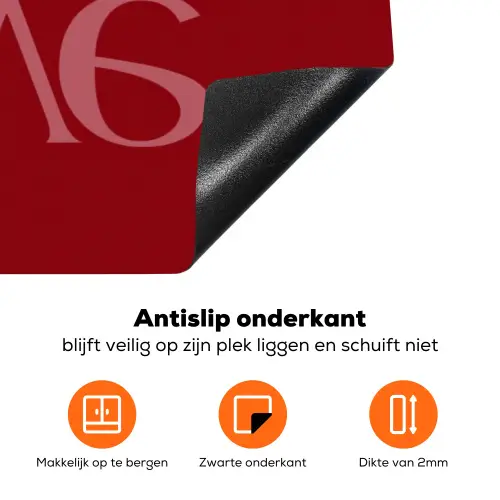 Love - Spiegeling - Rood Inductie beschermer vinyl 3mm klein -zzzzzzz-td-onderkant