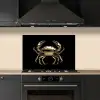 Goud - Krab - Dieren - Zwart keuken achterwand spatscherm klein -sfeer1
