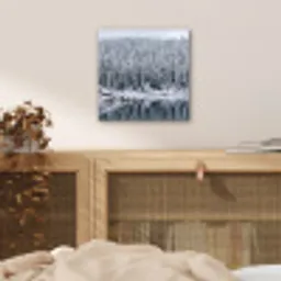 Bos - Reflectie - Meer - Winter - Serene aluminium wit klein -sfeer3