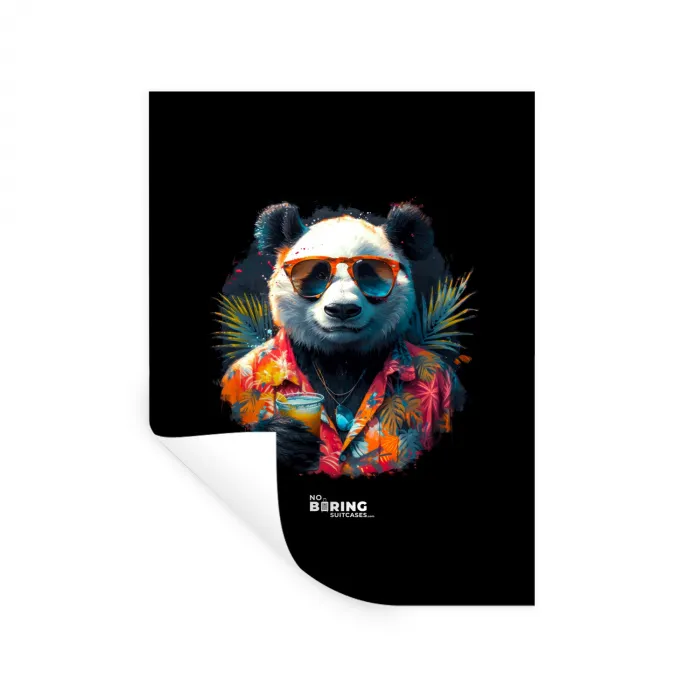 Panda als tropische straatkunst Muursticker klein -3d