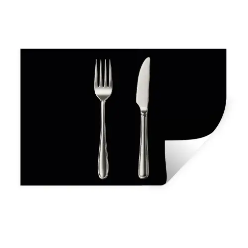 Bestek - Klassiek - Elegant Muursticker klein -3d