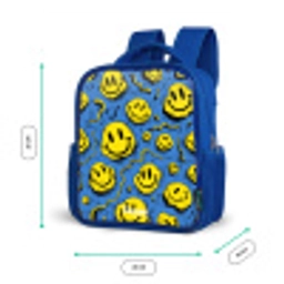 Smiley - Geel - Blauw Kinderrugzak - Blauw middel -productfoto_formaten