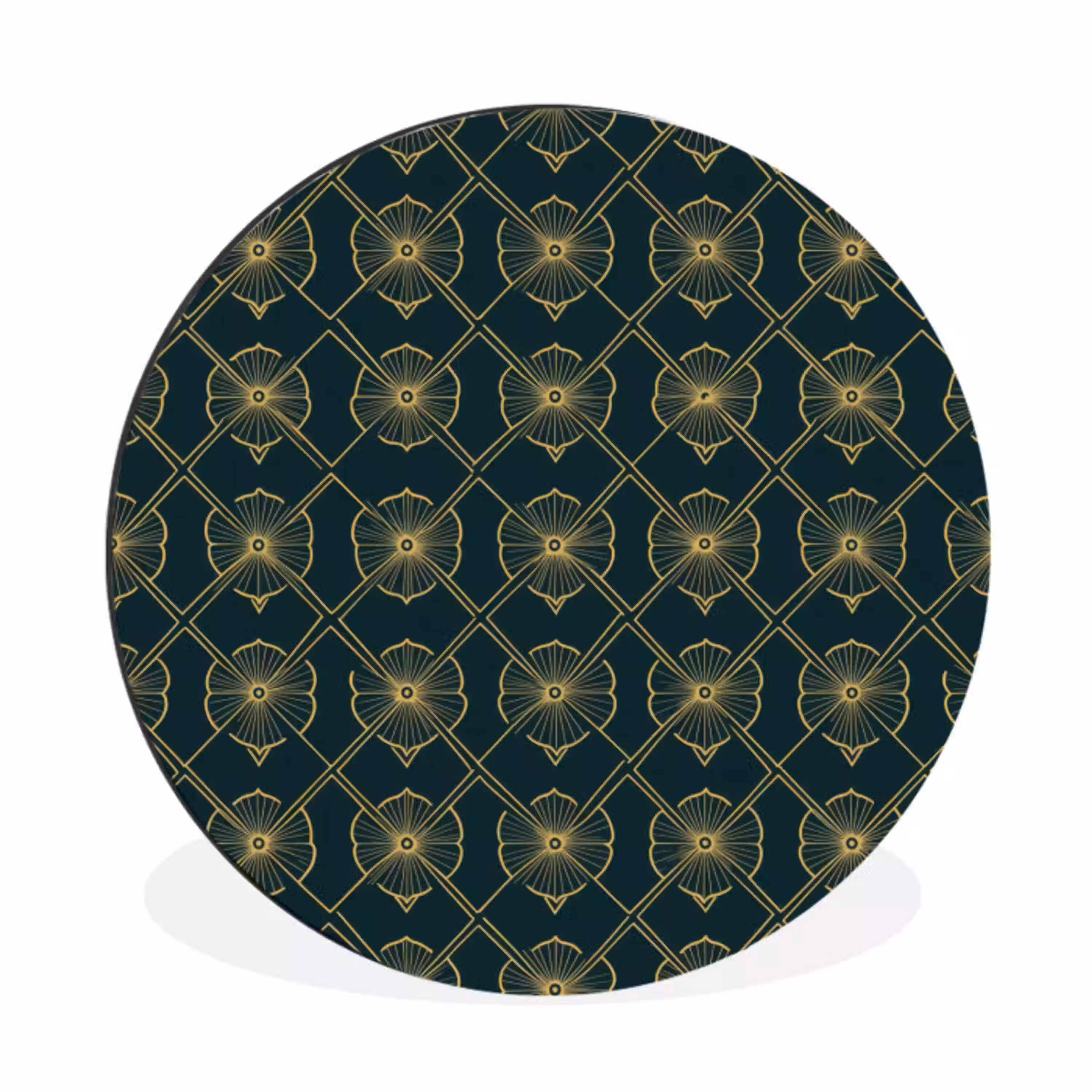 Geometrisch - Elegant - Groen Wandcirkel aluminium klein 190 -3d