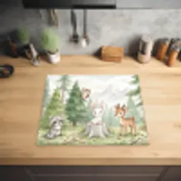 Bos - Dieren - Groen Inductie beschermer vinyl 3mm middel -sfeer5
