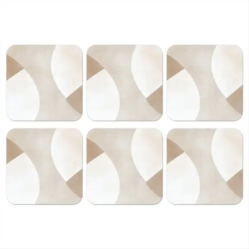 Bruin - Japandi - Abstract onderzetter kurk middel -3d