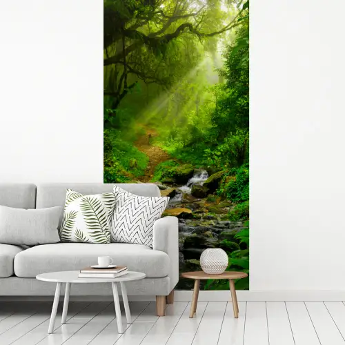 Jungle - Water - Bladeren - Zon - Natuur fotobehang vinyl groot -woonkamer