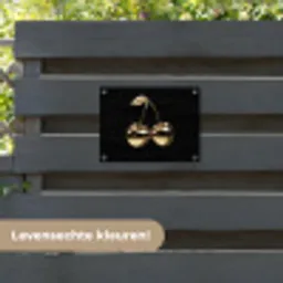 Kersen - Zwart - Goud - Chrome tuinposter los doek klein -sfeer3