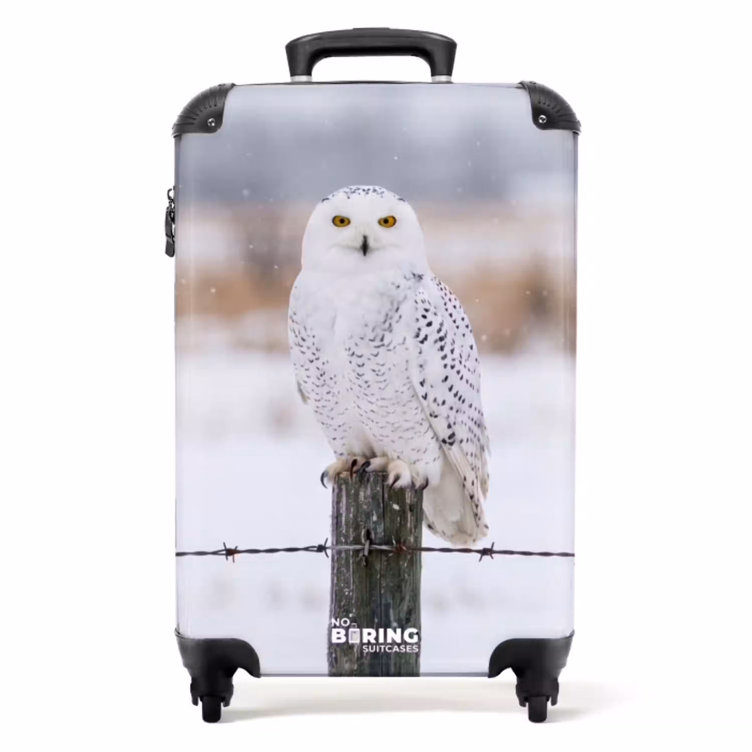 Sneeuwuil - Hek - Sneeuw - Wit NBS - Handbagage koffer - Volwassenen Unisex middel -productfoto_recht