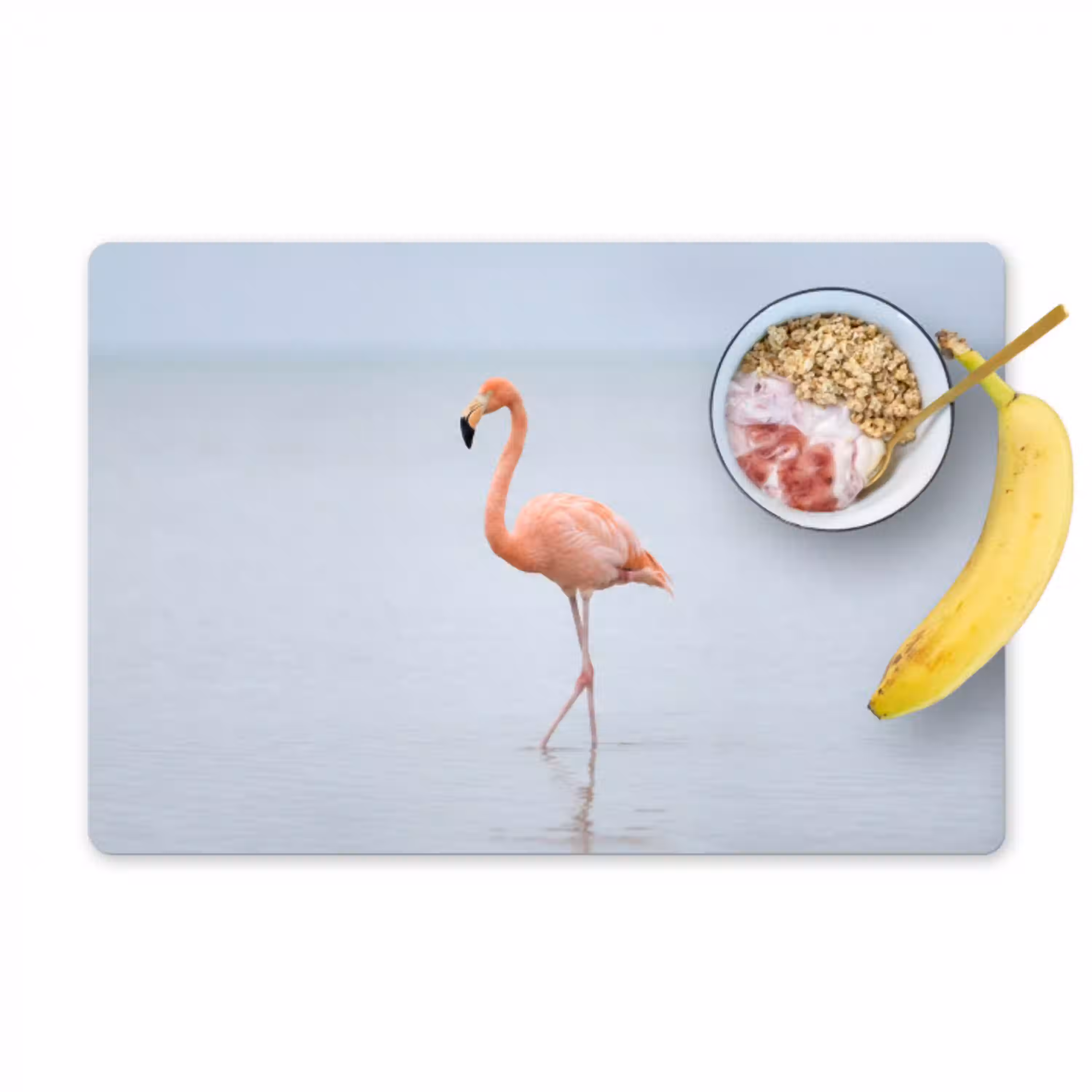 Flamingo - Zee - Roze Placemat vinyl groot -zzzproduct_Kitchenyeah-website