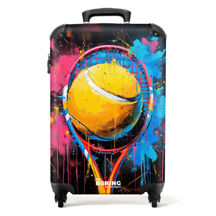Graffiti tennis racket met bal NBS - Handbagage koffer - Kinderen Unisex middel -productfoto_recht