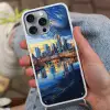 Zonsondergang Frankfurt - Stad - Skyline - Water Hoesje iPhone 16 Pro Max met koord klein -sfeer3