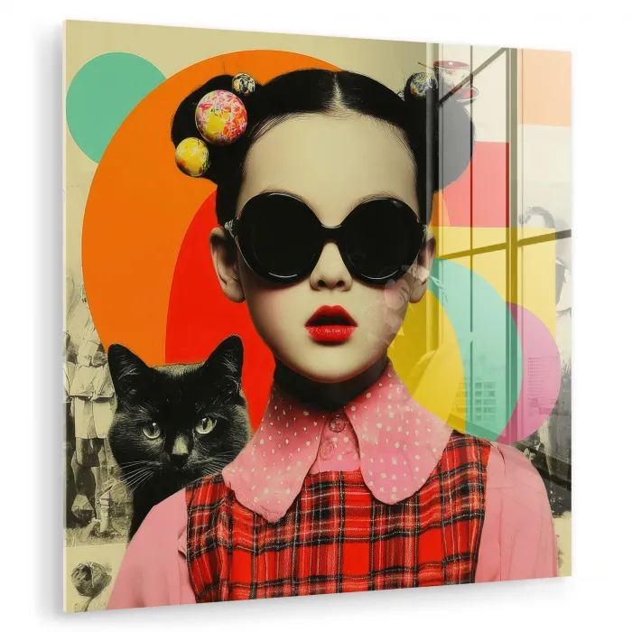 Meisje - Zonnebril - Kat - Retro plexiglas 5mm klein -zzzproduct_nieuw