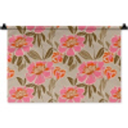Pioenrozen - Patroon - Roze Wandkleed katoen klein 269 -zz3d