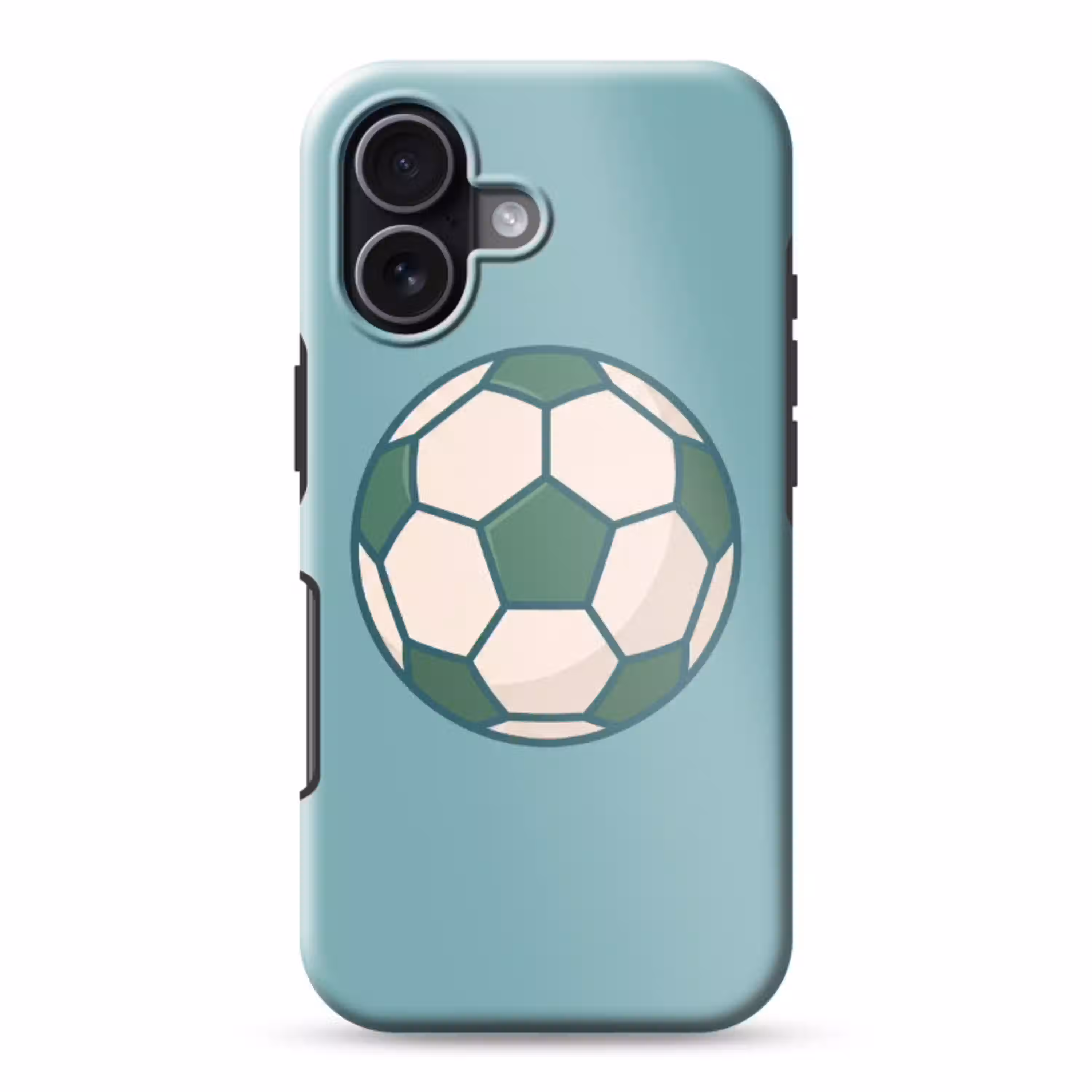 Voetbal - Geometrisch - Sport - Illustratie - Blauwgroen Toughcase MagSafe Apple iPhone 17 klein -3d