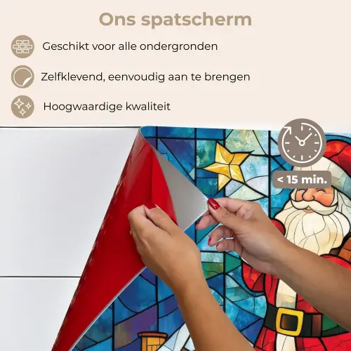 Kerstman - Glas - Kleurrijk keuken achterwand spatscherm klein -spatscherm_NL
