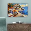 Kustdorp - Huisjes - Mozaïek - Zee canvas 2cm klein -sfeer4