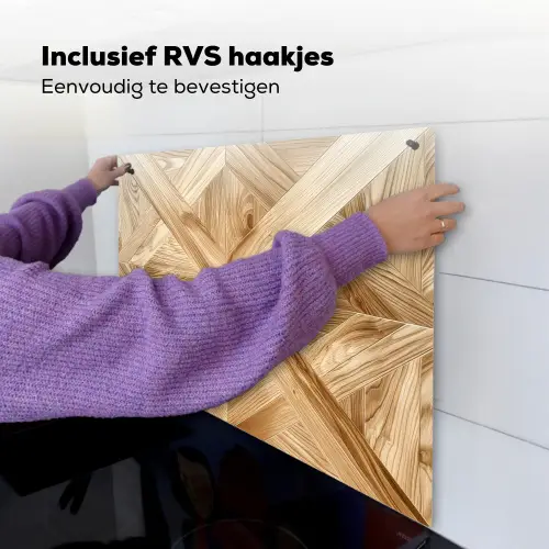 Verschillende Houtnerven in Visgraatpatroon Inductie beschemer met haakjes middel -ky-ophangen-nl