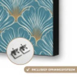 Symmetrisch - Patroon - Blauw Textielframe zwart klein 947 -USP_ophangsysteemNL