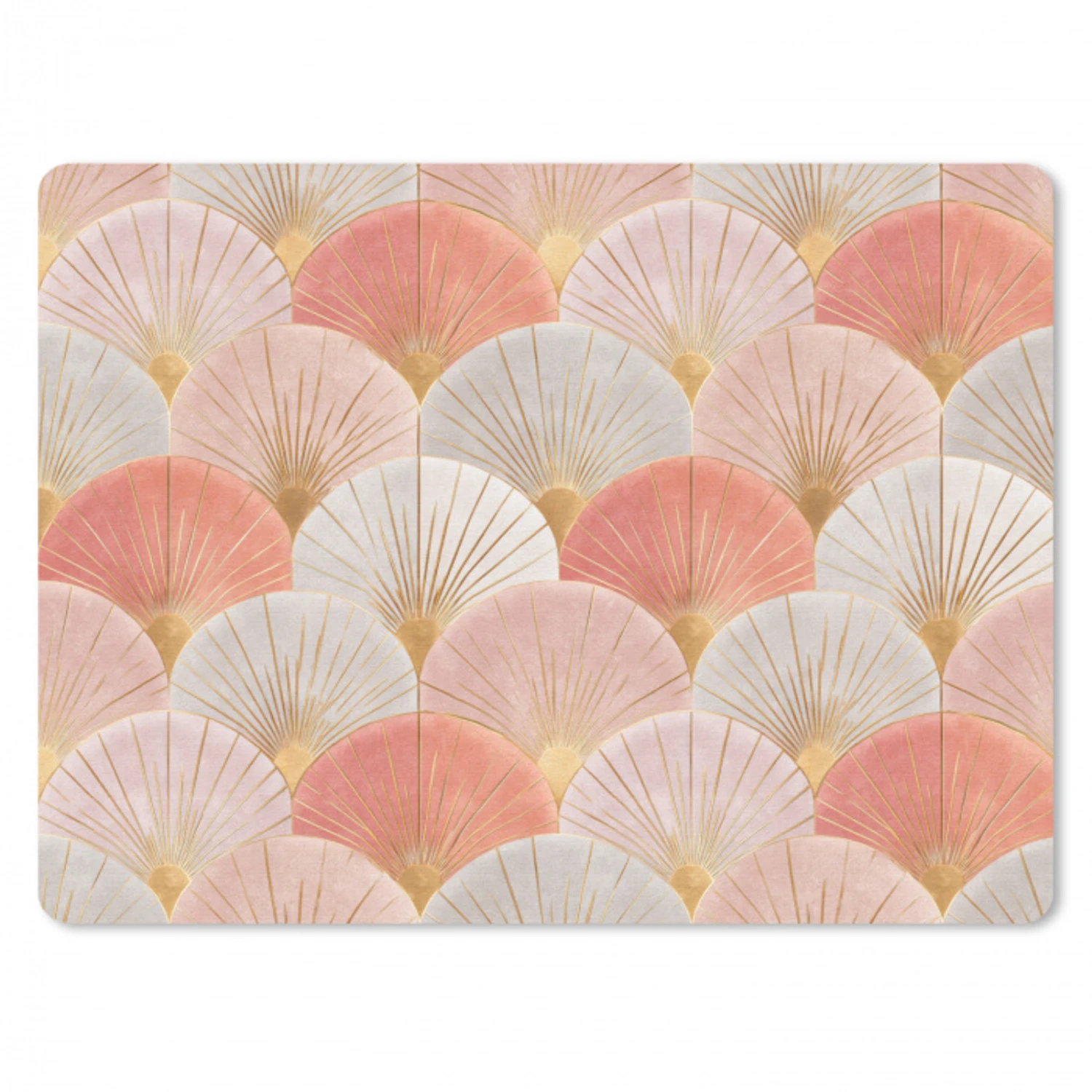 Waaiers - Goud - Roze muismat rubber klein 262 -3d