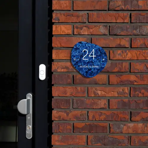 Blauwe rozen - Klassiek Naambord Organisch middel -sfeer1