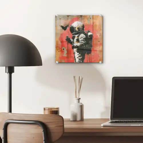 Graffiti - Astronaut - Street art - Ruimte - Banksy plexiglas 5mm klein -sfeer6