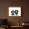 Honden - Bivakmuts - Zwart - wit Light Box met batterij (Wandlamp) middel -sfeer4