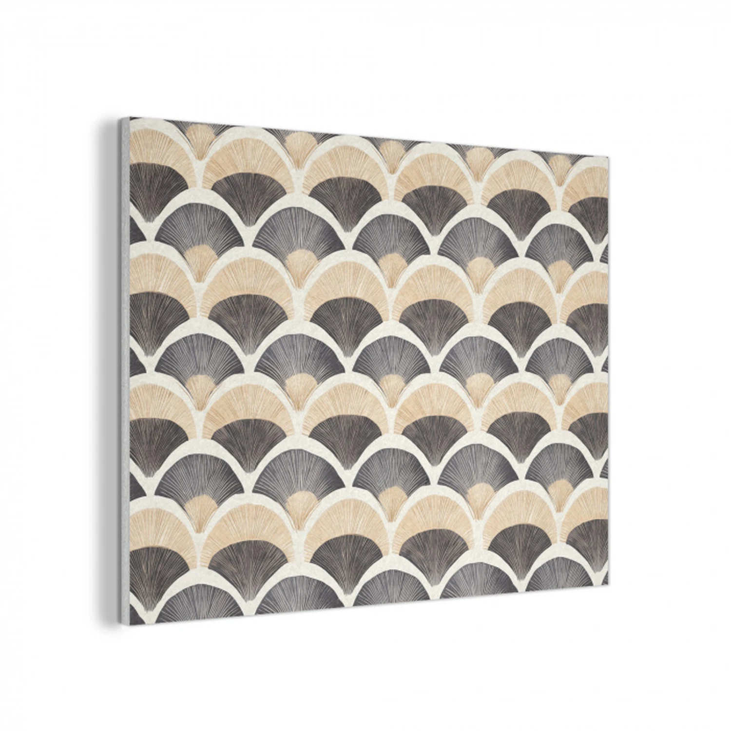 Waaier - Patroon - Zwart - Beige PET vilt klein 837 -3d