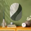 Japandi - Groen - Abstract - Modern Wandcirkel Ovaal Forex klein -sfeer2