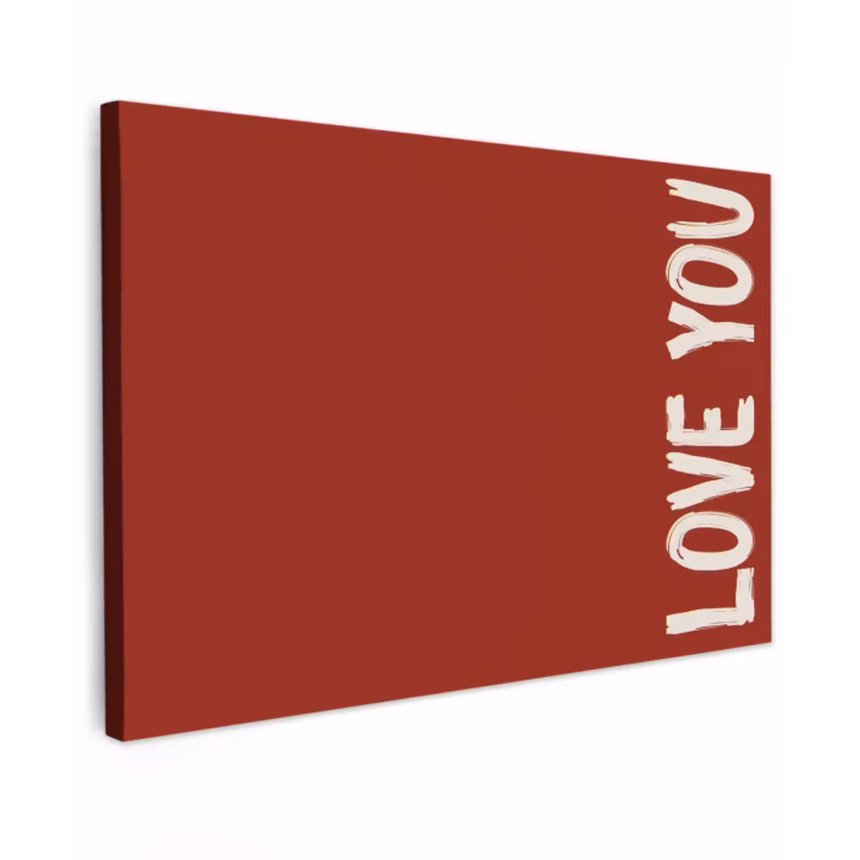 Schuin - Loveyou - Rood Tuinposter op houten frame 2 cm dik klein -3d