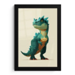 Stekels - Dino - Blauw - Gespierd fotolijst zwart zonder passe partout klein -3d