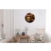 Goud - Vrouw - Verf - Lippen - Luxe Wandcirkel aluminium klein -woonkamer