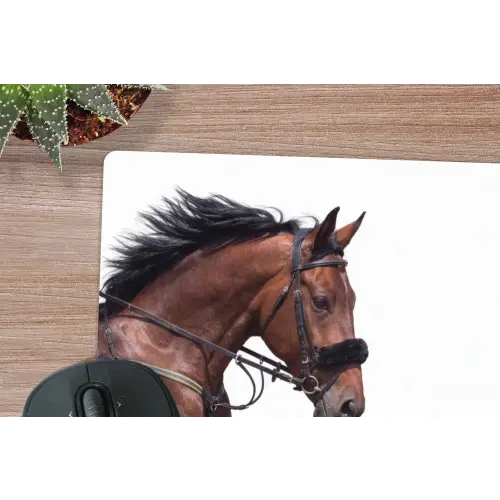 Paard - Springen - Modern muismat rubber klein -closeup