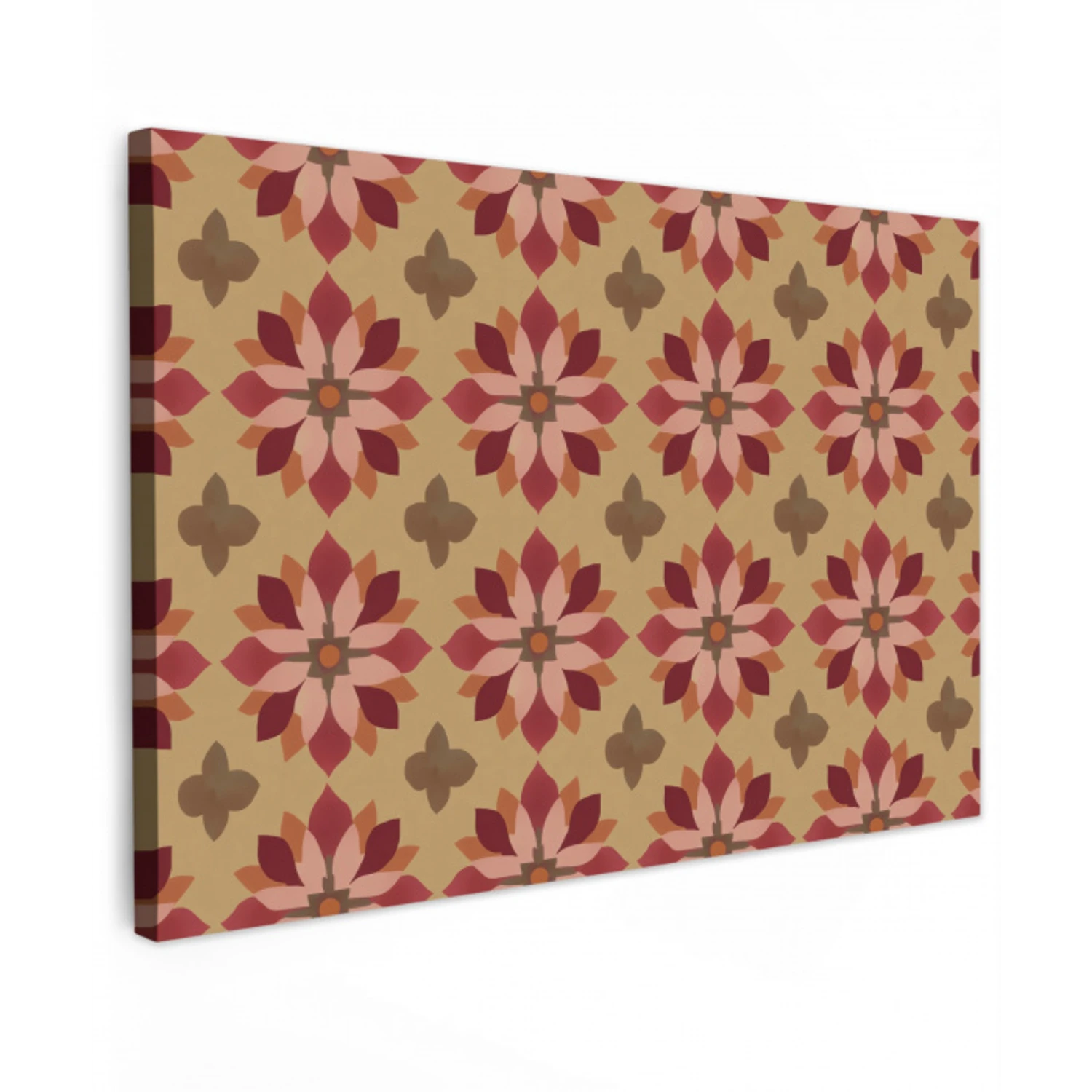 Bloemen - Retro - Groen Tuinposter op houten frame 2 cm dik klein 845 -3d