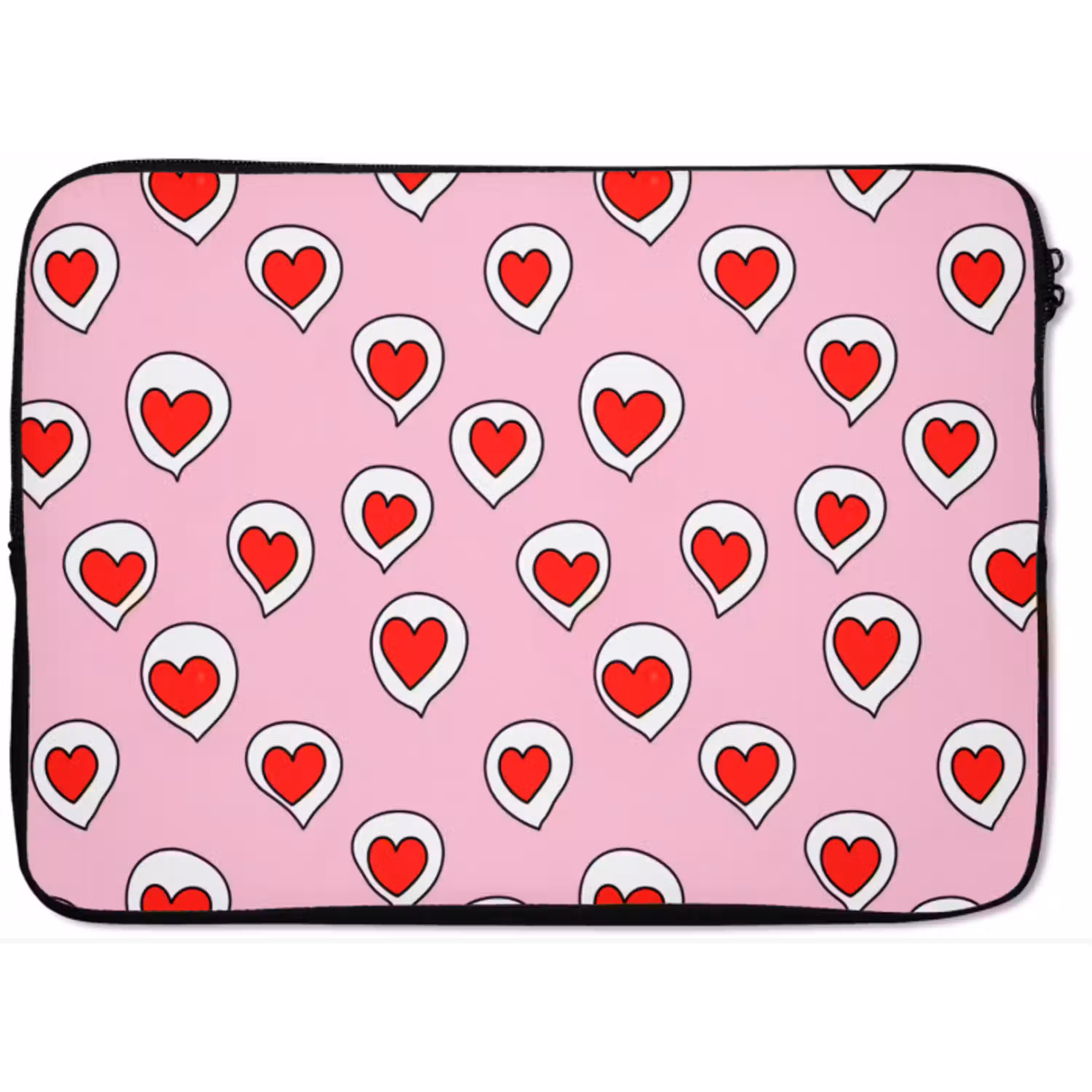 Hartjes - Patroon - Rood laptophoes neopreen klein 279 -zkaufland3dotto