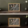 Pampasgras - Pluim - Zwart - Beige Light Box met kabel (Tafellamp) klein -sfeer3