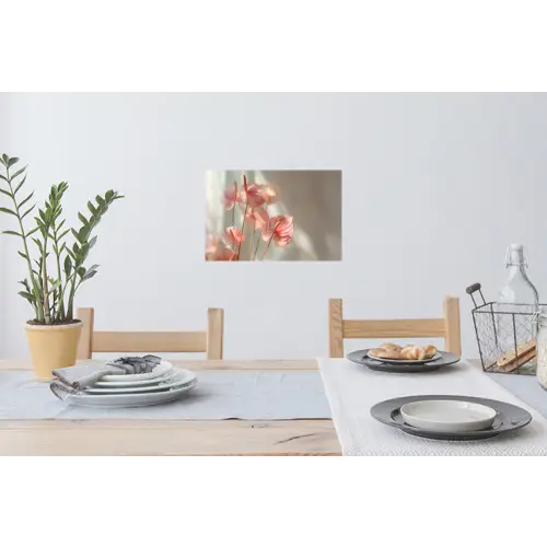 Bloemen - Stelen - Roze - Schaduw Muursticker klein -eettafel