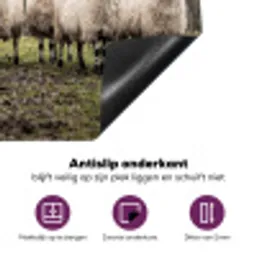 Schapen - Rij - Weide - Dieren - Platteland Inductie beschermer vinyl 3mm middel -zzzzzzz-cc-onderkant