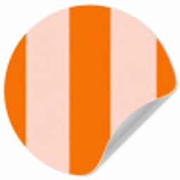 Strepen - Modern - Oranje Wandcirkel behangsticker klein 186 -3d