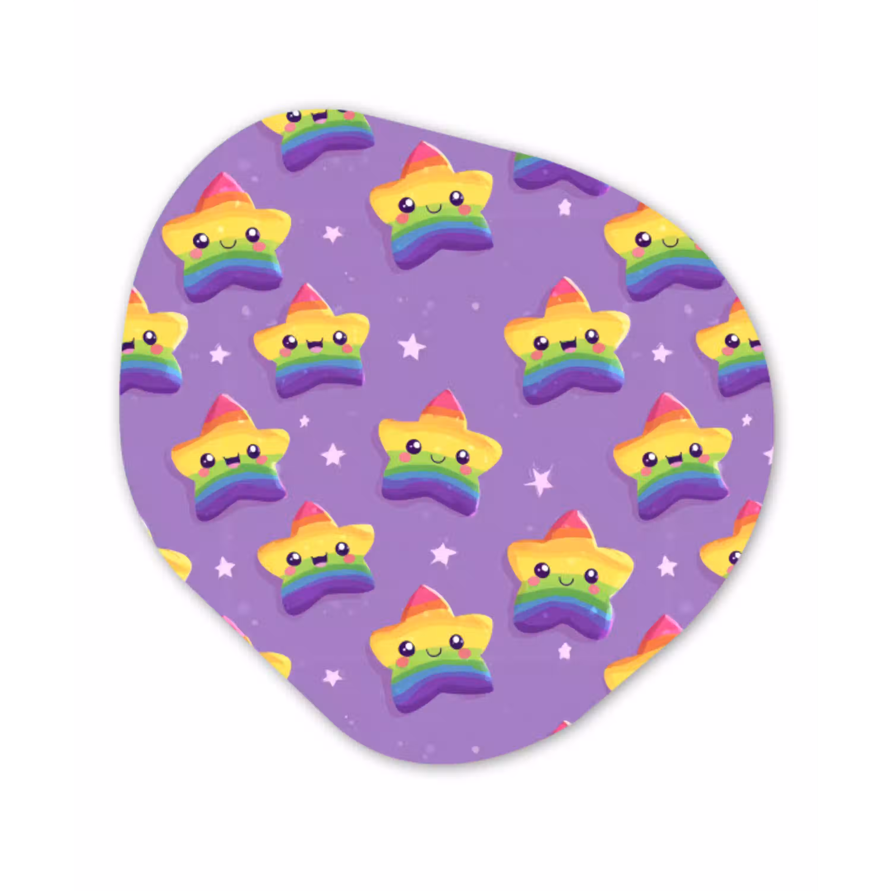 Sterren - Regenboog - Paars Wandcirkel Organisch Forex 3mm klein 629 -3d