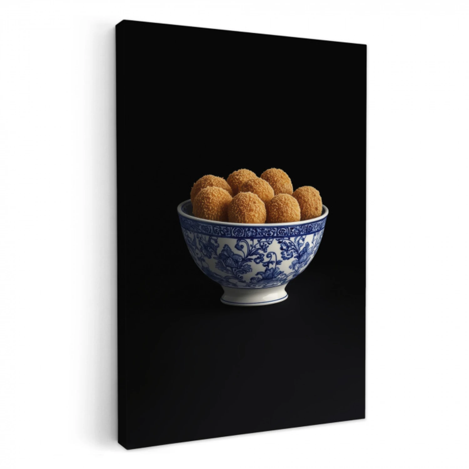 Delfts blauw - Bitterballen - Holland - Schaal KitchenYeah - Keuken - Canvas klein -3d