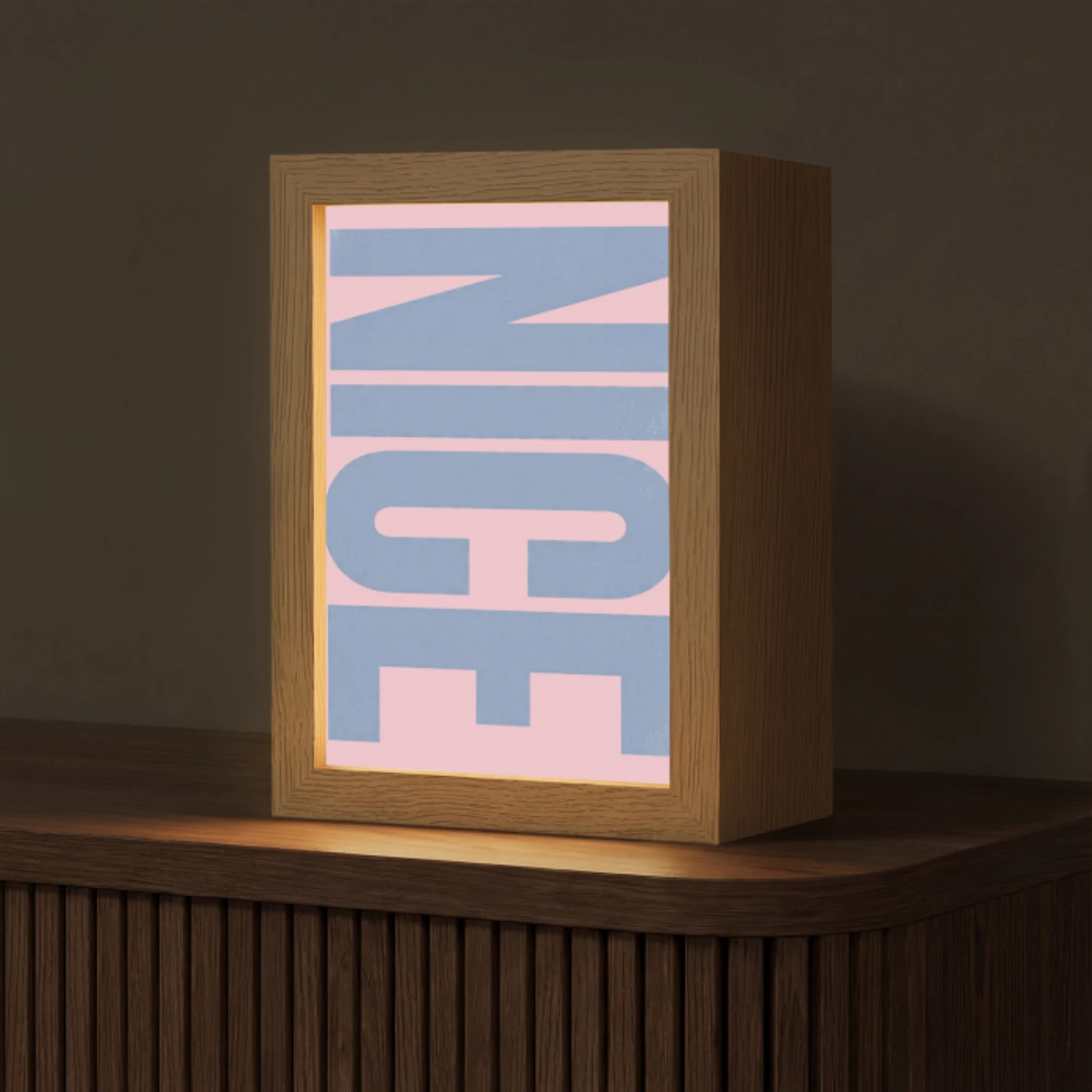 Nice - Paars - Roze Light Box met kabel (Tafellamp) klein -z3d_website