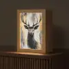 Abstract - Hert - Gewei - Goud Light Box met kabel (Tafellamp) klein -z3d_website